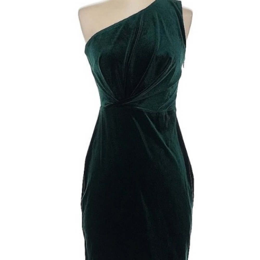 One-Shoulder Green Dress